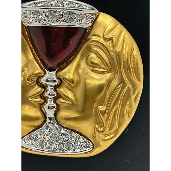 Salvador Dali Tristan & Isolde Love Potion Repro Brooch  Signed Vintage 2001 - Picture 5 of 11